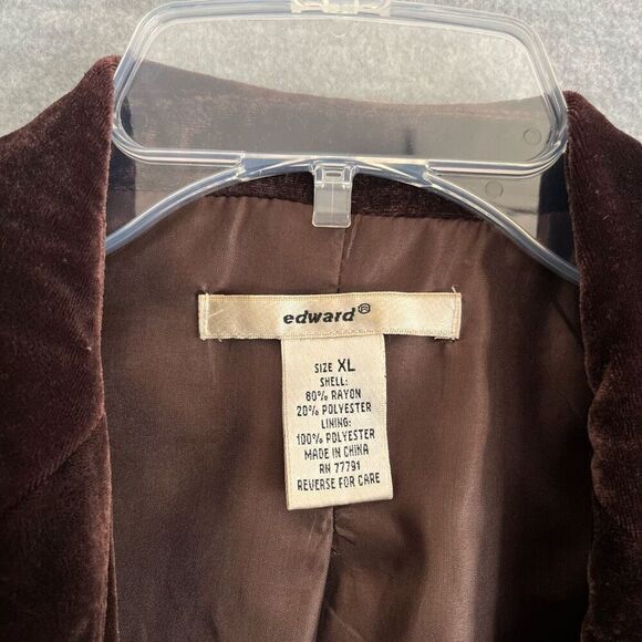 Edward Brown Velvet Jacket Women's XL Shirred Whimsigoth Victorian Puff Sleeve - Picture 9 of 11